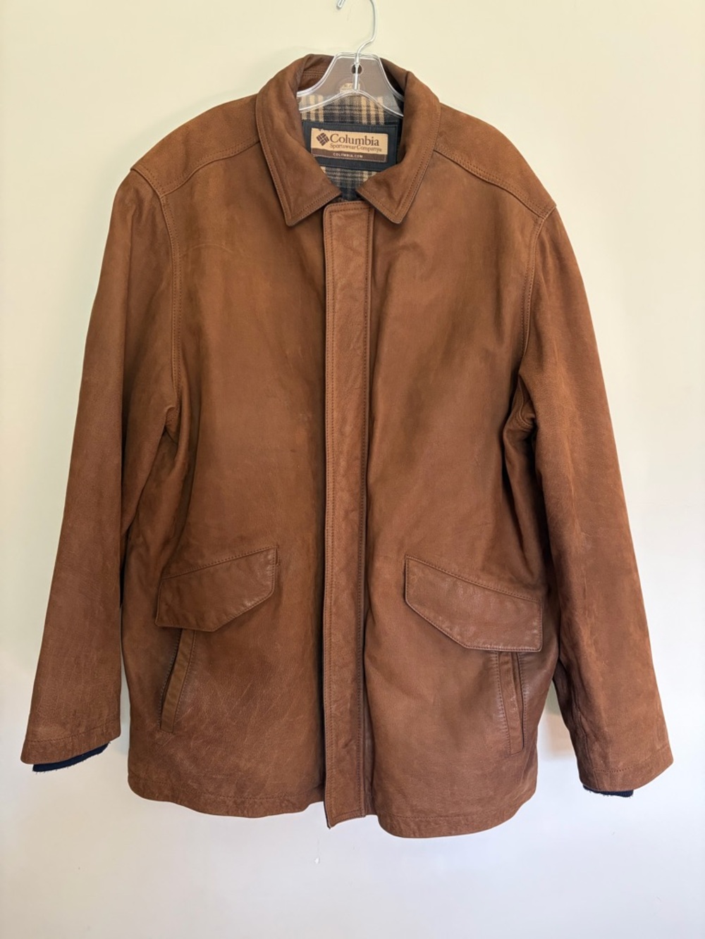 Columbia Men's Tan Brown Leather Field Jacket